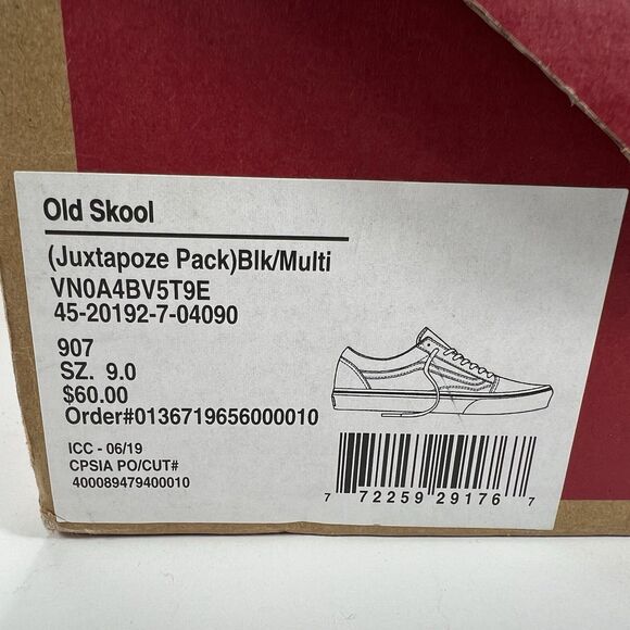 Vans Old Skool Juxtapose Shoes Mens 9 Womens 10.5 Open Box Never Worn Skater - Picture 8 of 13